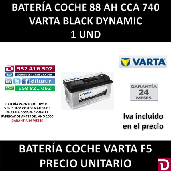 BATERIA COCHE VARTA 88 AH F5
