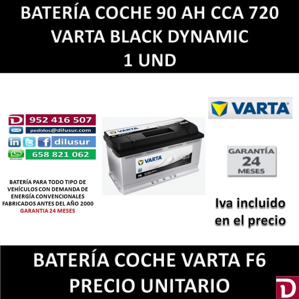 BATERIA COCHE VARTA 90 AH F6