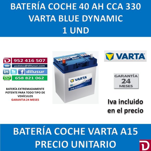 BATERIA COCHE VARTA 40 AH A15