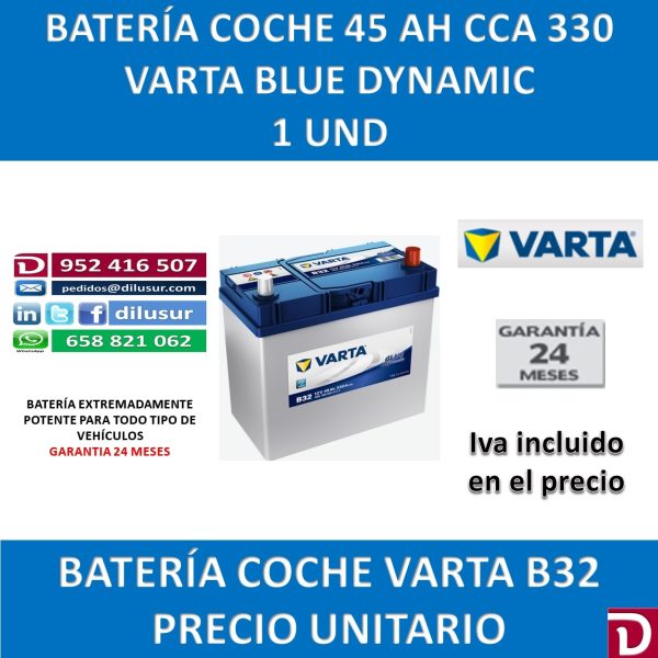 BATERIA COCHE VARTA 45 AH B32