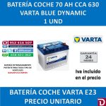 BATERIA COCHE VARTA 70 AH E23