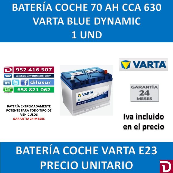 BATERIA COCHE VARTA 70 AH E23