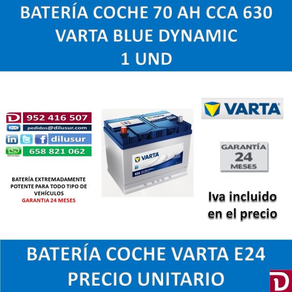 BATERIA COCHE VARTA 70 AH E24