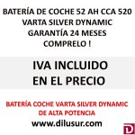BATERIA COCHE VARTA 52 AH C6