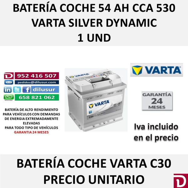 BATERIA COCHE VARTA 54 AH C30