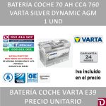 BATERIA COCHE VARTA 70 AH E39