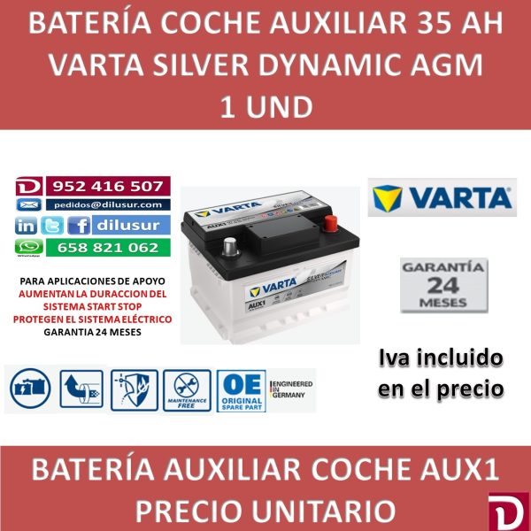 BATERIA COCHE AUXILIAR AUX1 35 AH