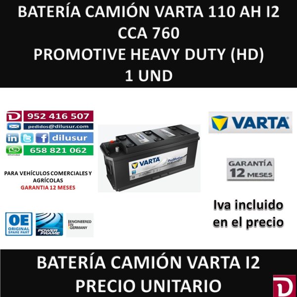 BATERIA CAMION VARTA 110 AH I2