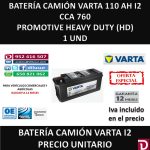 BATERIA CAMION VARTA 110 AH I2
