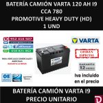 BATERIA CAMION VARTA 120 AH I9
