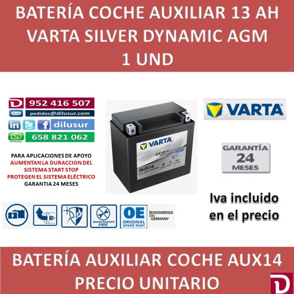 BATERIA COCHE AUXILIAR AUX14 13 AH