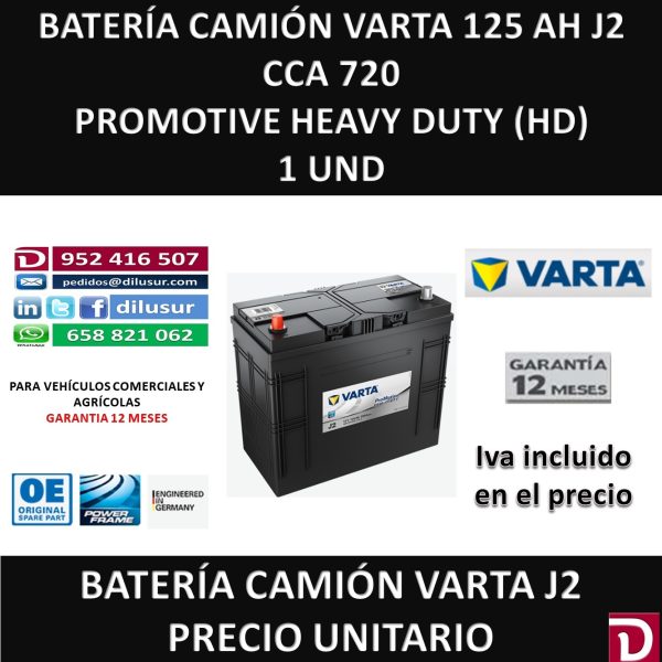 BATERIA CAMION VARTA 125 AH J2