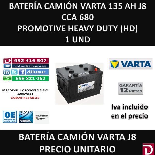 BATERIA CAMION VARTA 135 AH J8