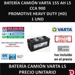 BATERIA CAMION VARTA 155 AH L5