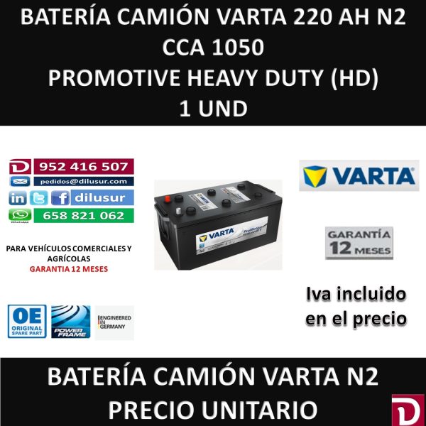 BATERIA CAMION VARTA 200 AH N2