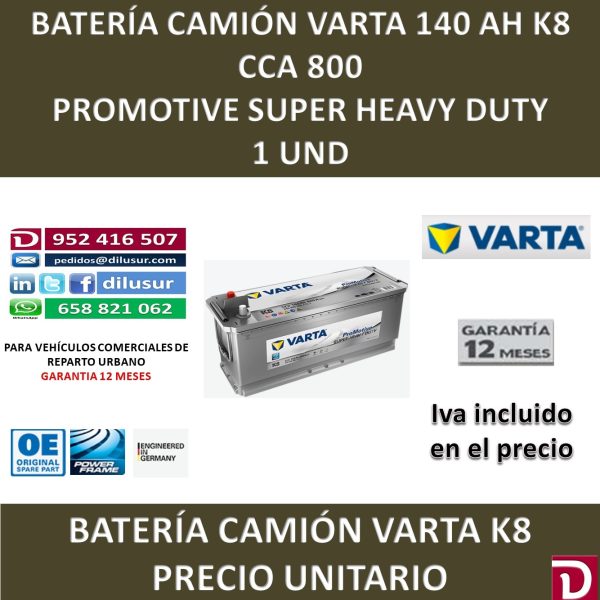 BATERIA CAMION VARTA 140 AH K8