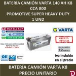 BATERIA CAMION VARTA 140 AH K8