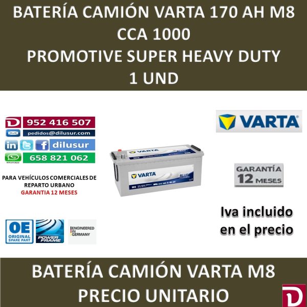 BATERIA CAMION VARTA 170 AH M8