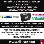 BATERIA CAMION VARTA 150 AH L14