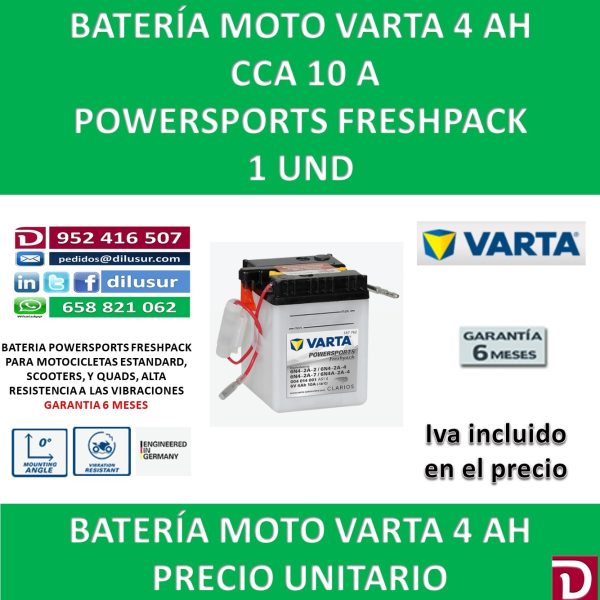 BATERIA MOTO 4 AH 6N4-2A-2 6N4A-2A-4