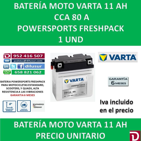 BATERIA MOTO 11 AH 6N11A-3A