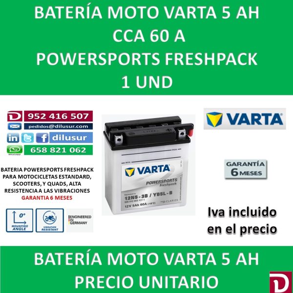 BATERIA MOTO 5 AH YB5L-B 12NS-3B