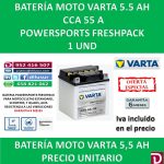 BATERIA MOTO 5.5 AH 12N5.5A-3B