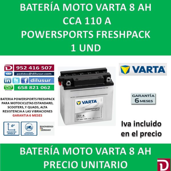 BATERIA MOTO 8 AH YB7-A CB7-A