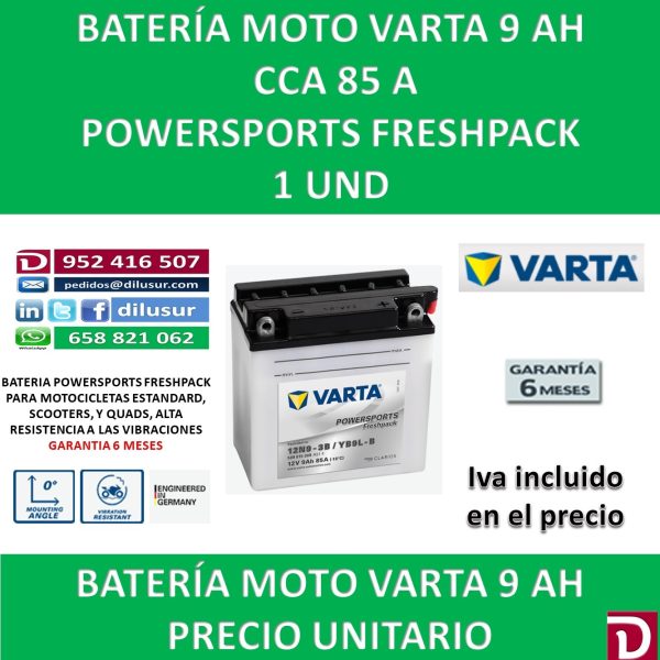 BATERIA MOTO 9 AH 12N9-3B YB9L-B