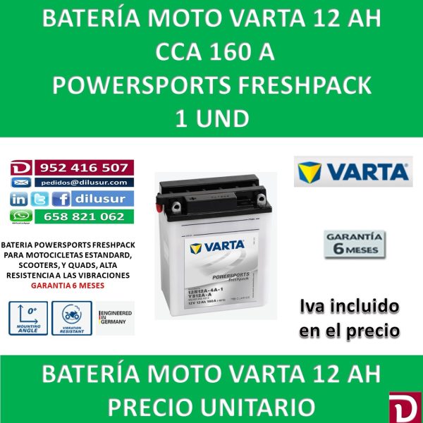 BATERIA MOTO 12 AH YB12A-A 12N12A-4A1