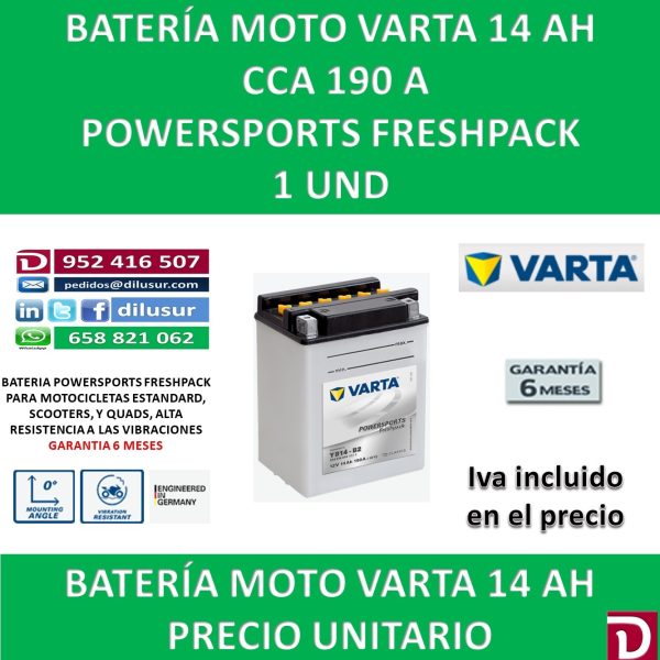 BATERIA MOTO 14 AH YB14-B2