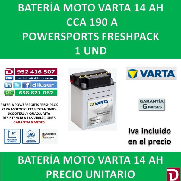 BATERIA MOTO 14 AH YB14A-A2
