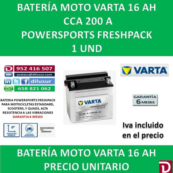 BATERIA MOTO 16 AH YB16B-A
