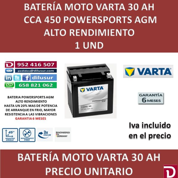BATERIA MOTO 30 AH YTX30L-BS