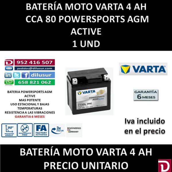BATERIA MOTO 4 AH YTX5L (FA)