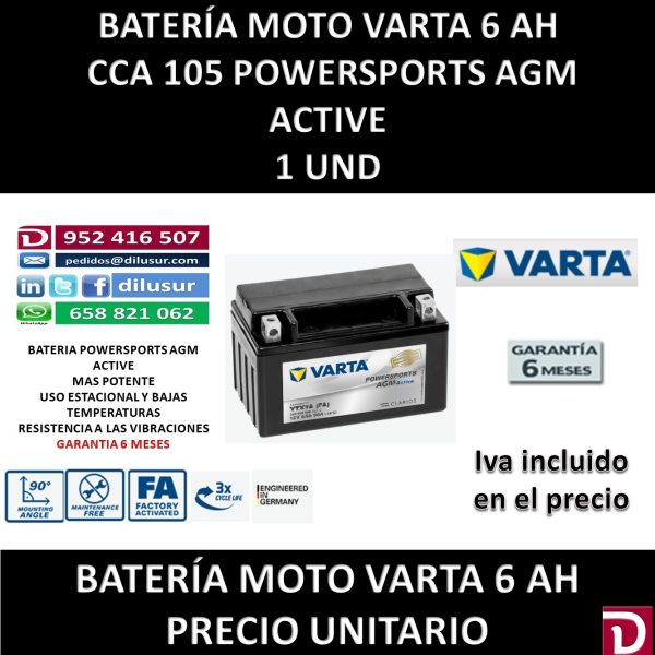 BATERIA MOTO 6 AH YTX7A (FA)