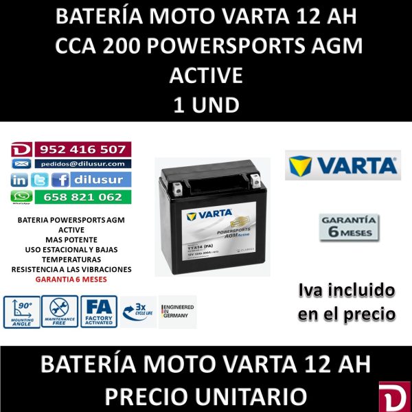 BATERIA MOTO 12 AH YTX14 (FA)