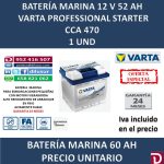 BATERIA MARINA VARTA 52 AH