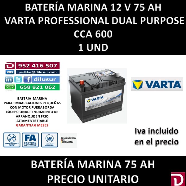 BATERIA MARINA VARTA 75 AH