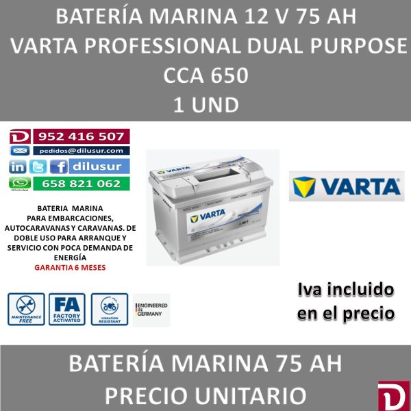 BATERIA MARINA VARTA 75 AH