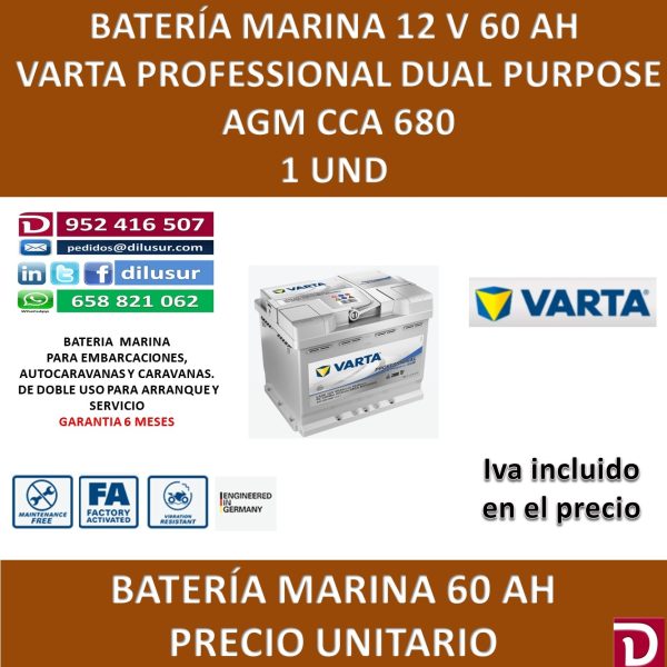 BATERIA MARINA VARTA 60 AH