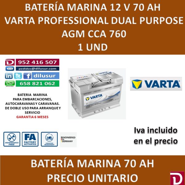 BATERIA MARINA VARTA 70 AH