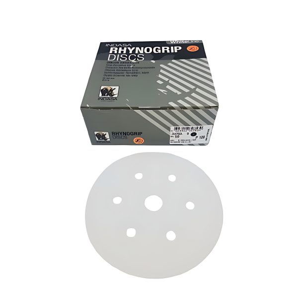 Disco lija velcro 150 mm 6A White line grano 120 50 UND