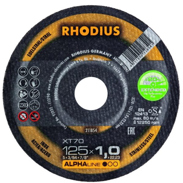 Disco corte inox 125 x 1 mm XT70 100 und