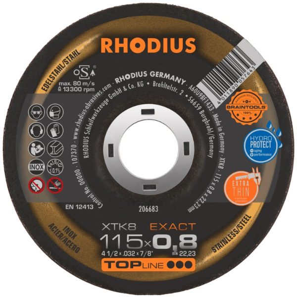 Disco corte inox 115 x 0.8 mm XTK8 50 und