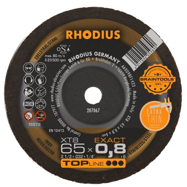 Disco corte inox 65 x 0.8 mm XT8 EXACT 50 und