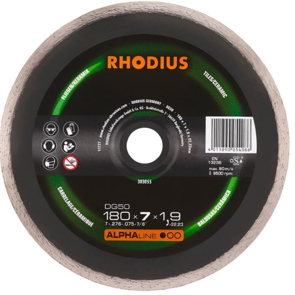 Disco diamante 180 x 7 x 1.6 x 22.23 mm DG50