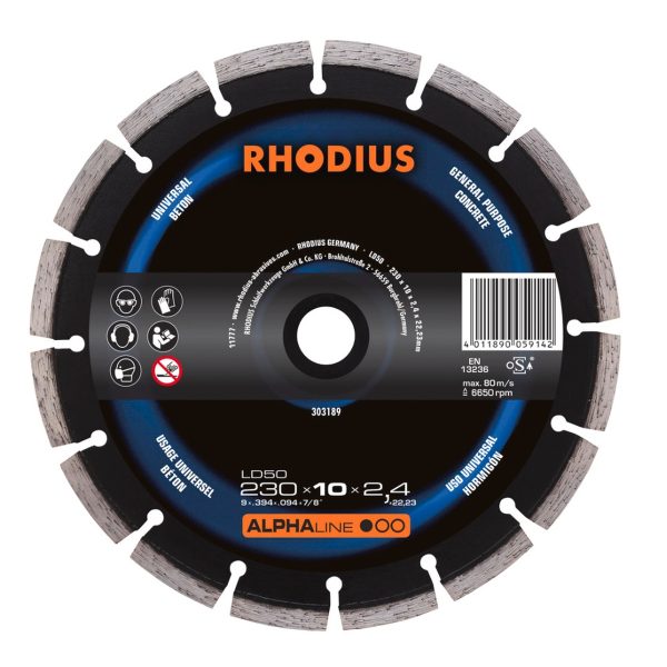 Disco diamante 230 x 10 x 2.4 x 22.23 mm LD50