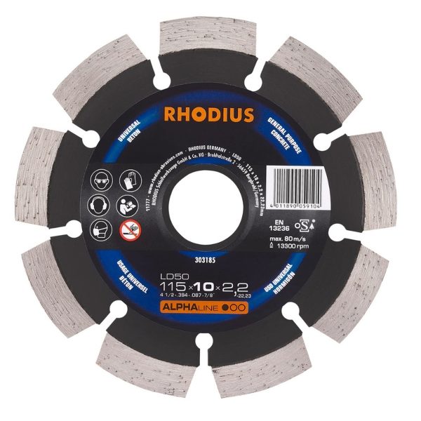 Disco diamante 115 x 10 x 2.4 x 22.23 mm LD50