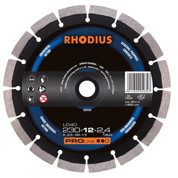 Disco corte diamante 230 x 12 x 2.4 x 22.23 mm LD40